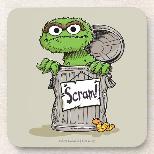 Oscar der Grouch Scram Getränkeuntersetzer (Vorderseite)