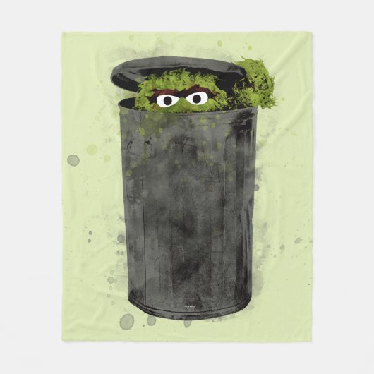 Oscar der Grouch | Trend Wasserfarbe Fleecedecke (Vorderseite)