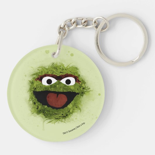Oscar der Grouch | Trend Wasserfarbe Schlüsselanhänger (Rückseite)