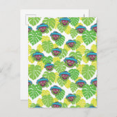 Oscar der Grouch | Tropisches Muster Postkarte (Vorne/Hinten)