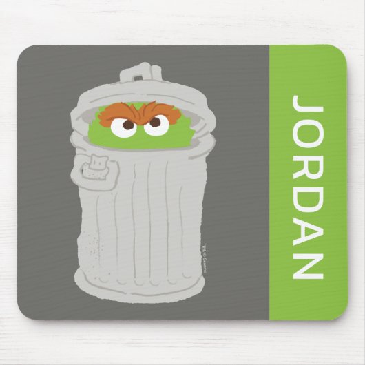 Oscar der Grouch und seine Mülleimer können | Name Mousepad (Vorne)