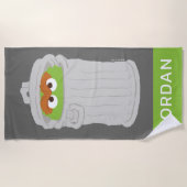 Oscar der Grouch und seine Mülleimer können | Name Strandtuch (Vorderseite)