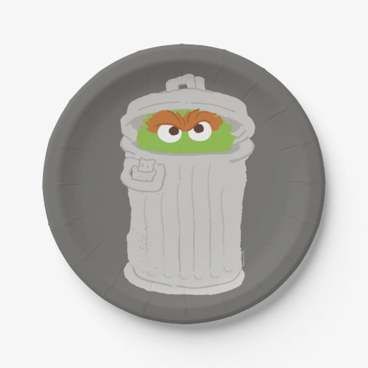 Oscar der Grouch und seine Mülleimer können Pappteller (Vorderseite)
