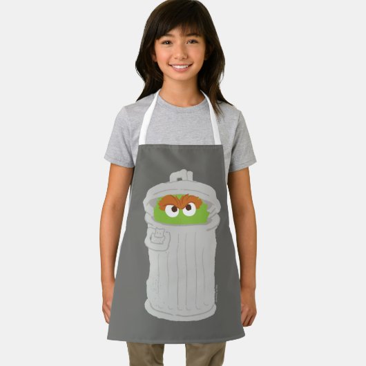 Oscar der Grouch und seine Mülleimer können Schürze (Insitu)