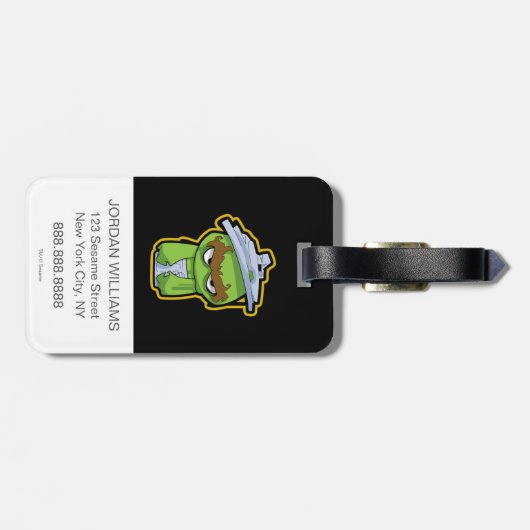 Oscar der Grouch Zombie Gepäckanhänger (Rückseite horizontal)