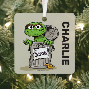 Oscar der Mülleimer Personalisierter Name mit Fo Ornament Aus Metall