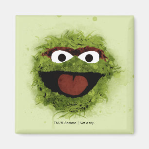 Oscar der Mülleimer Watercolor Trend Magnet