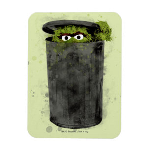 Oscar der Mülleimer Watercolor Trend Magnet