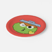 Oscar Face, der einen Kuss wirft Pappteller (Schrägansicht)