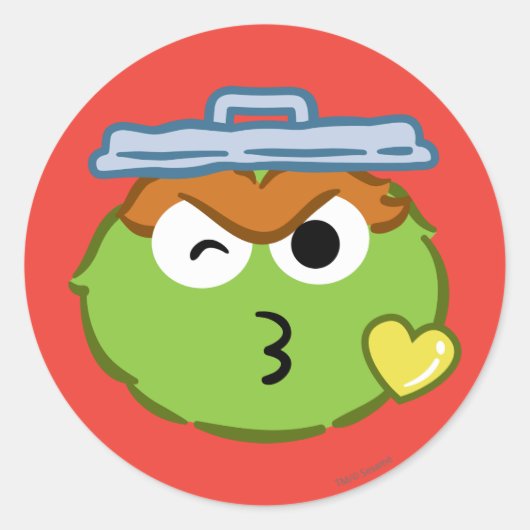 Oscar Face, der einen Kuss wirft Runder Aufkleber (Vorderseite)