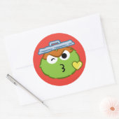 Oscar Face, der einen Kuss wirft Runder Aufkleber (Umschlag)