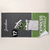 Oscar für den Grouch Express | Name hinzufügen Strandtuch (Vorderseite)