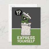 Oscar für den Grouch Express Postkarte (Vorne/Hinten)
