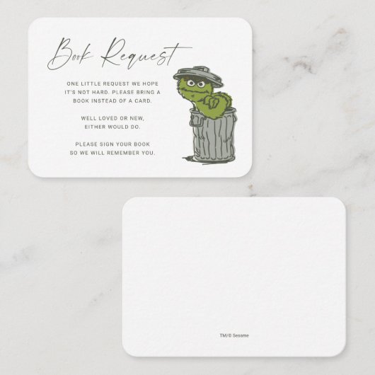 Oscar für die Grouch Book Request Insert Platzkarte (Vorne/Hinten)