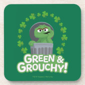 Oscar | Grün & Grouchy! Getränkeuntersetzer (Vorderseite)