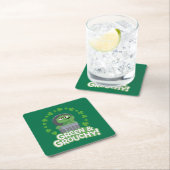 Oscar | Grün & Grouchy! Rechteckiger Pappuntersetzer (Vor Ort)