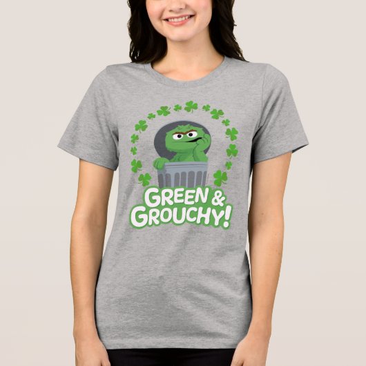 Oscar | Grün & Grouchy! Tri-Blend Shirt (Vorderseite)