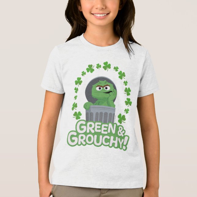 Oscar | Grün & Grouchy! Tri-Blend Shirt (Vorderseite)