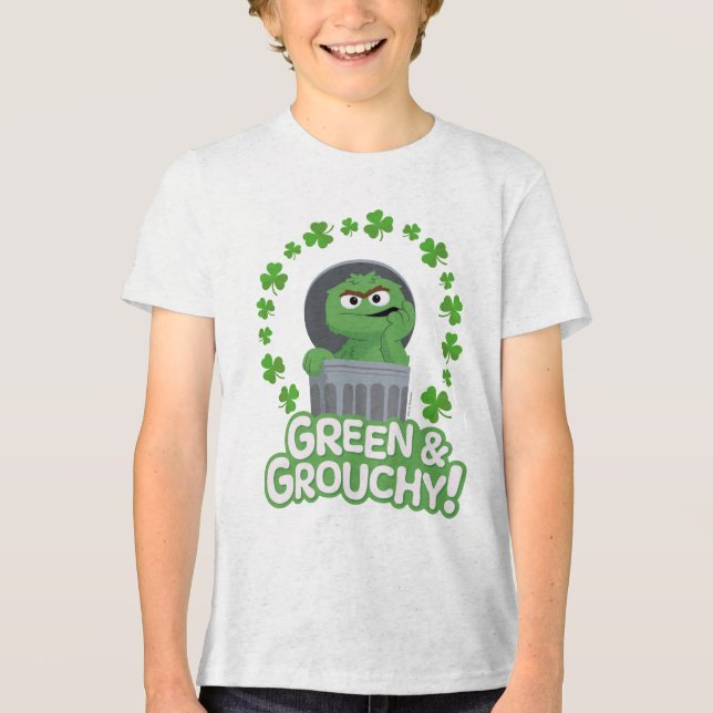 Oscar | Grün & Grouchy! Tri-Blend Shirt (Vorderseite)