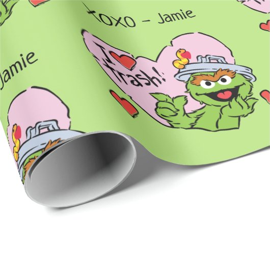 Oscar "I Liebe Trash" Valentine Geschenkpapier (Rolleneckpunkt)