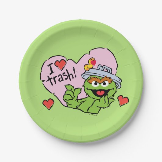 Oscar "I Liebe Trash" Valentine Pappteller (Vorderseite)