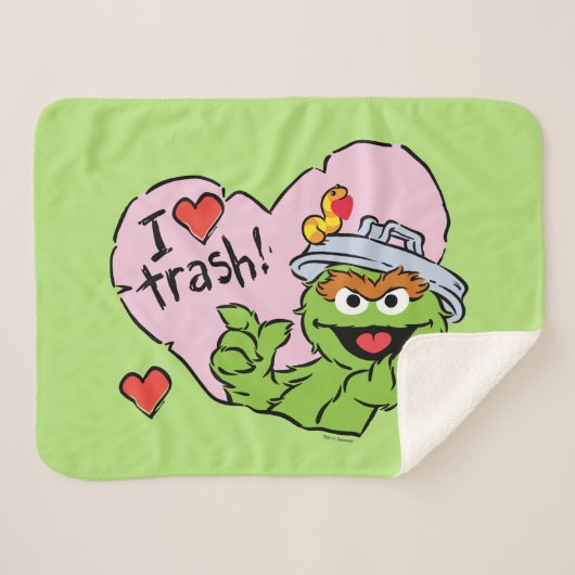Oscar "I Liebe Trash" Valentine Sherpadecke (Vorderseite (Horizontal))