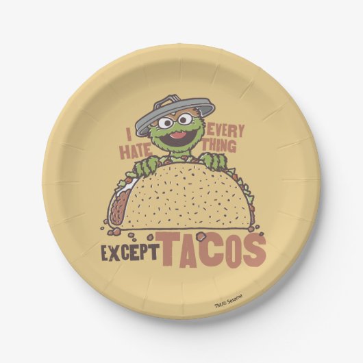 Oscar ich hasste alles außer Tacos Pappteller (Vorderseite)