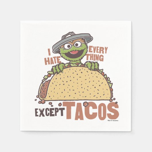 Oscar ich hasste alles außer Tacos Serviette (Vorderseite)
