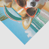 Oscar Just Chillin', Corgi am Strand Seidenpapier (Ausschnitt)