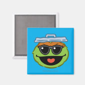 Oscar lächelt Gesicht mit Sonnenbrille Magnet (Vorderseite/Rückseite)