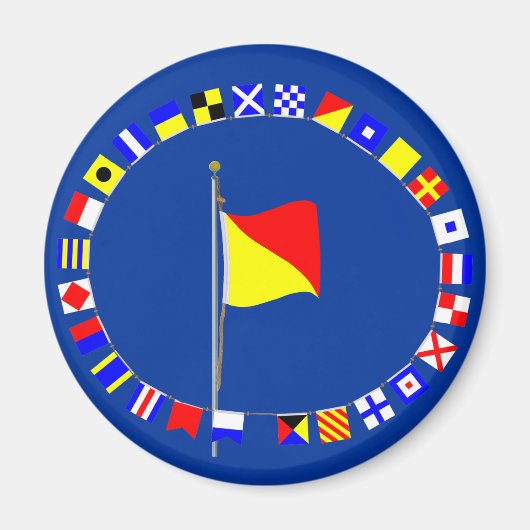 Oscar Man Overboard Nautic Signal Flag Magnet (Vorne)