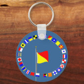 Oscar Man Overboard Nautic Signal Flag Schlüsselanhänger (Vorderseite)