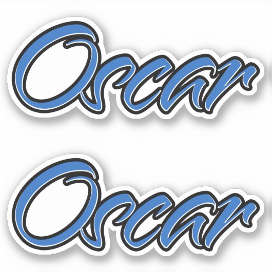 Oscar Name blue Aufkleber Sticker Stickerset (Vorderseite)