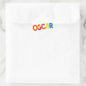 OSCAR Name im dynamischen Häkelmuster Runder Aufkleber (Tasche)