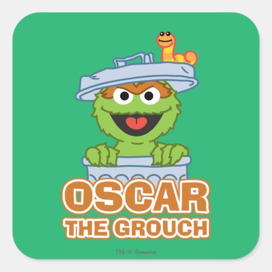 Oscar the Grouch Classic Style Quadratischer Aufkleber (Vorderseite)