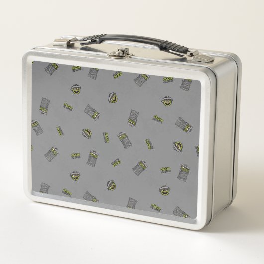 Oscar the Grouch Grey Pattern | Metall Brotdose (Vorderseite)