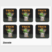Oscar the Grouch - Trick oder Scram! Quadratischer Aufkleber (Blatt)