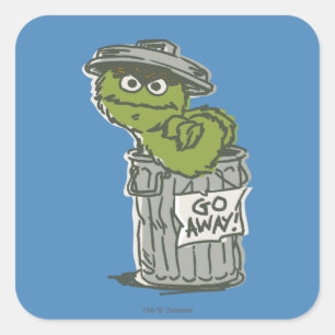 Oscar the Grouch Vintage 2 Quadratischer Aufkleber