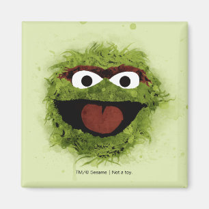 Oscar the Grouch Watercolor Trend Magnet