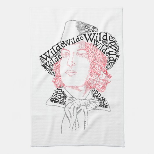 Oscar Wilde in Worten Geschirrtuch (Vertikal)