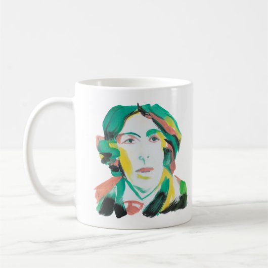 Oscar Wilde Portrait mit benutzerdefiniertem Text Kaffeetasse (Links)