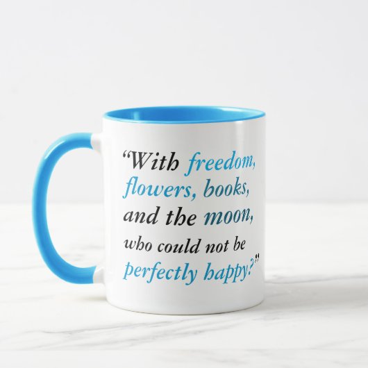 Oscar Wilde Tasse "Blume, Bücher und der Mond" (Links)