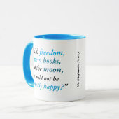 Oscar Wilde Tasse "Blume, Bücher und der Mond" (Vorderseite Links)