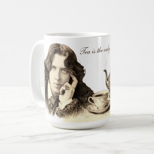 Oscar Wilde Tea Quote Kaffeetasse (Vorderseite Links)
