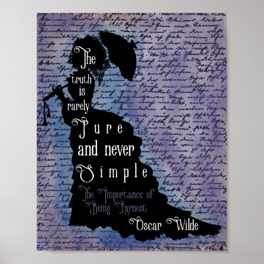 Oscar-Wilde-Zitat-Silhouette-Poster Poster (Vorne)