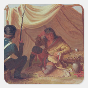Osceola in der Gefangenschaft, c.1837 Quadratischer Aufkleber