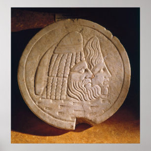 Oscillum mit theatralischen Masken Poster
