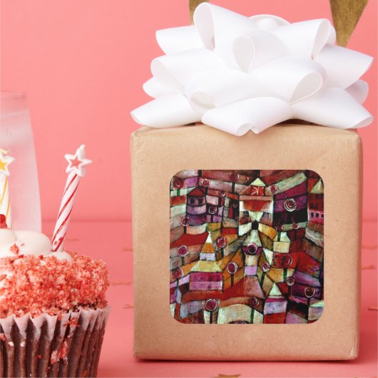 Ose Garden, Paul Klee Gemälde Quadratischer Aufkleber (Party)