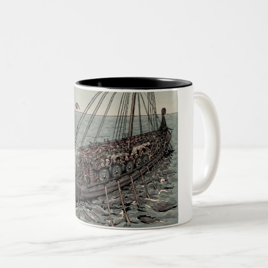 Oseberg Schiff Zweifarbige Tasse (VorderseiteRechts)