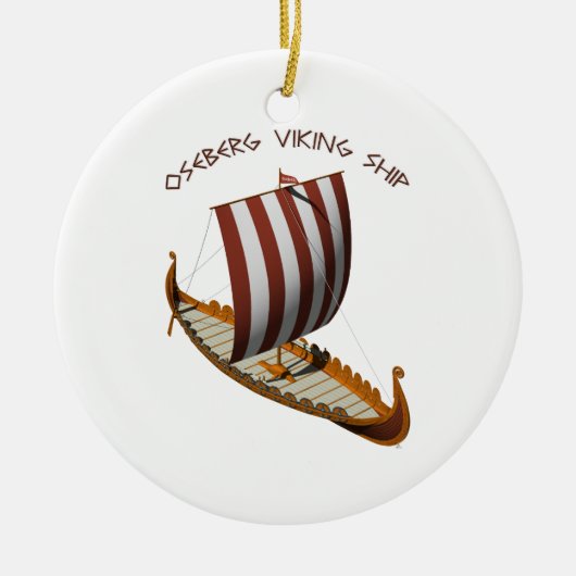 Oseberg Viking Schiff Keramik Ornament (Vorne)